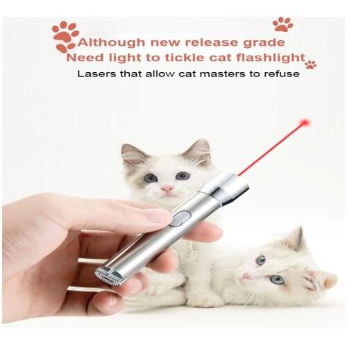Funny Cat Light 3 In 1 USB Rechargeable Cat Chaser Toys Mini Flashlight Laser LED Pen Light Cat Light Pointers Funny Pet Toys
