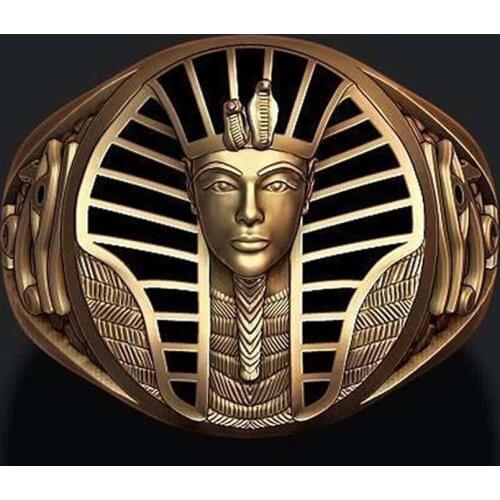 Mens Creative Exquisite Egyptian Pharaon Ring Fashion Gothic Hip Hop Party Punk Jewelry Anniversary Birthday Gift Size Us6-13