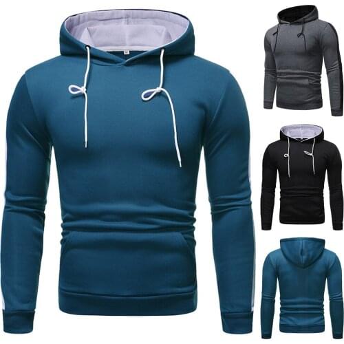 Men Casual Large Loose Hoodies Blue Black Grey Sports Breathable Top