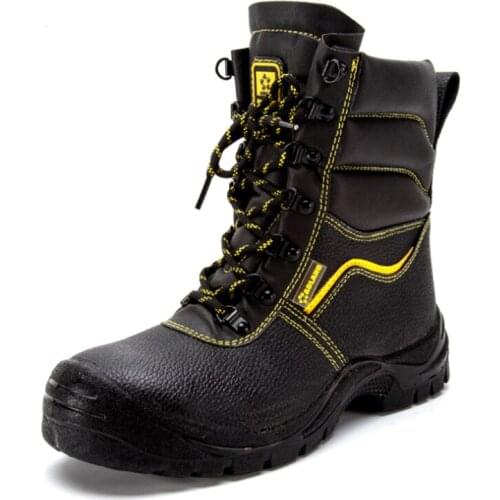 Unisex Winter High Warm Boots Men Waterproof and Breathable Work Safety Shoes Men Steel Toe Cap Genuine Leather Military Boots