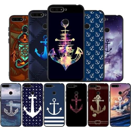 Anchor Black TPU Silicone Soft Phone Case For Honor 8X 9 8 10 20 30 Lite Pro MATE 9 10 20 30 Pro Lite
