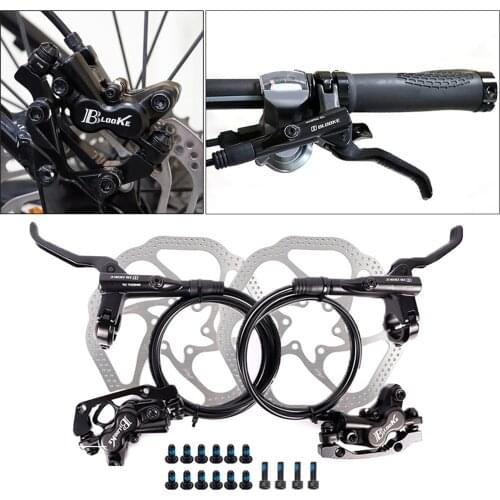 Hydraulic Disc Brakes Mountain Bike Sets MTB Disc Brake Front & Rear Lever Set with Disc Rotor 160mm, Bolts