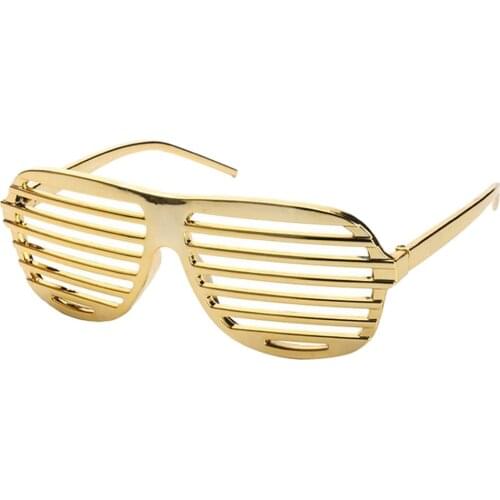Novelty Gold Shutter Shades Designed Sunglasses Funny Party Eyewear Unisex