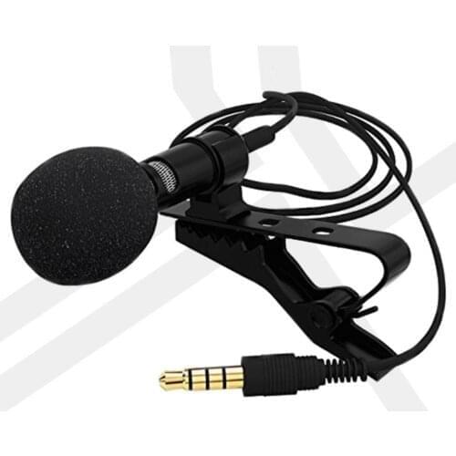 Kuulee Clip-on Lapel Lavalier Microphone 3.5mm Jack Hands-free Mini Wired Condenser Microphone for iphone Samsung Smart