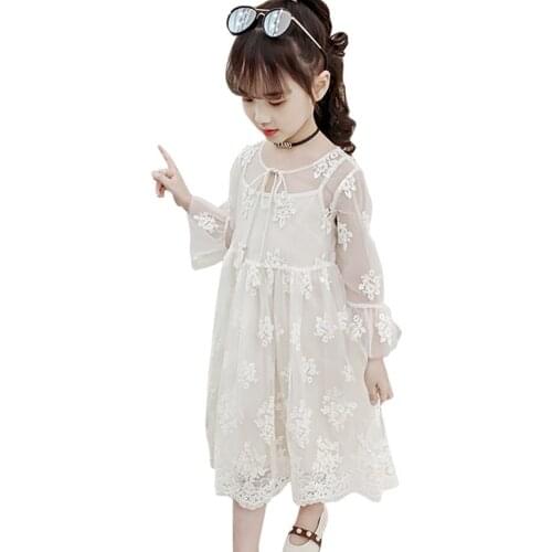 Girl Dresses Lace Girls Dresses Mesh Child Dress Cute Style Girls Clothing 6 8 10 12 14