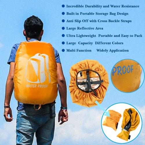 Backpack Rain Cover Waterproof Reflective for 20-80L Bag,Camo Tactical Outdoor Camping Hiking Climbing Dust Raincover,Anti Slip