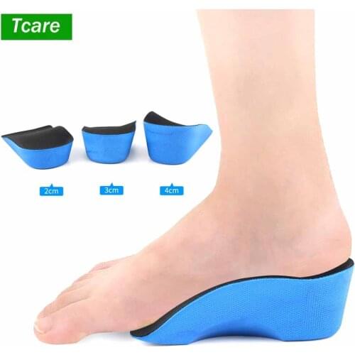 Tcare 1Pair PU Height Increase Insoles Half Length Pad Shoes Elevator U-Shaped Heel Cup Anti-slip Lift Pads Height 2-4cm Support