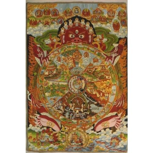Tibetan Buddhist / Nepal / Gold Tapestry / Thangka / Reincarnation / Thangka