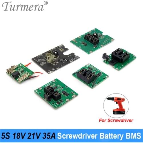 Turmera 5S 18V 21V 35A BMS Electric Drill 18650 Lithium Battery Protect Board Balance With DC Plug for Screwdriver Batteries Use