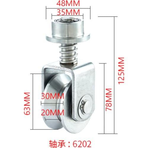 2.5 inch V-groove universal wheel with spring,sliding gate rollers,Ground roller, track wheel, spring buffer wheel