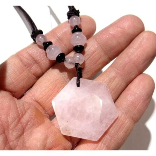 High Quality Natural Stone Tiger Eye Turquoises Quartz Crystal Hexagon Pendant For DIY Jewelry Making Necklace Wholesale