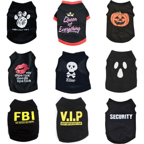Dog Clothes Puppy Shirt For Dogs Halloween Cat Vest Small Dog Vest Pet t-shirt Cat Summer Clothes ropa perro Yorkie Bulldog 45