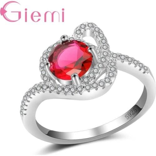 100% 925 Sterling Silver Precious Flower Crystal Finger Ring for Women Engagement/Wedding Anillos Hot Fashion Jewelry