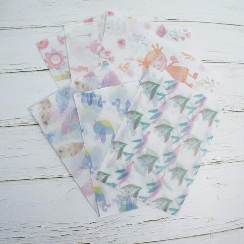 10*15cm 4pcs yong girl and her garden design envelop as postcard message card invitation envelop transparent paper