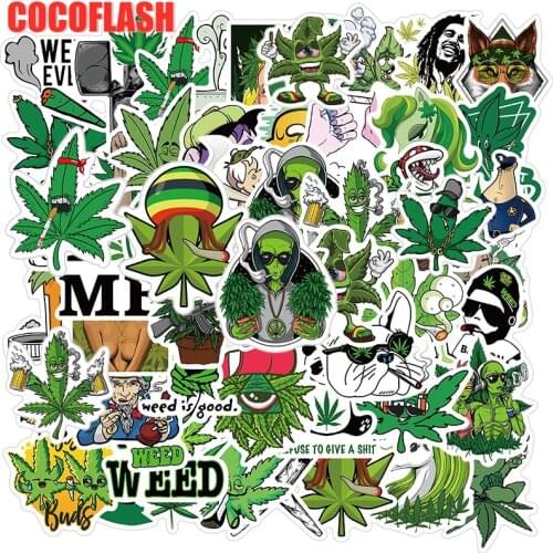 10/50Pcs/lot Characters Leaves Weed Smoking Spoof Character Stickers Decal For Luggage Kids Case Suitcase Fridge Laptop Decals