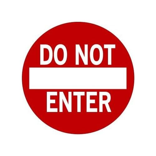 1000pcs/lot 9cm DO NOT ENTER warning label sticker, durable waterproof white PVC material, Item No.DN37