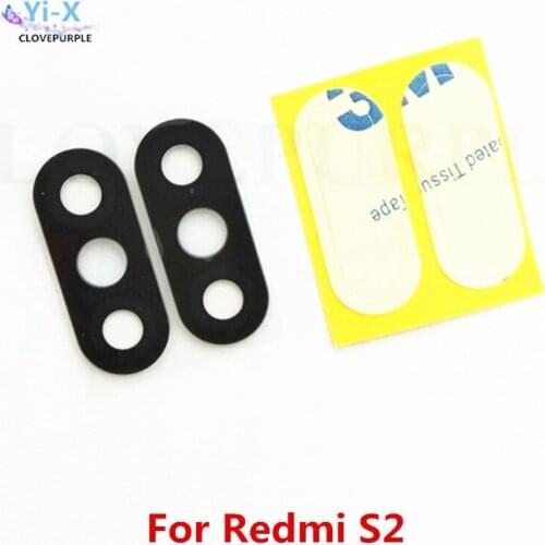 20pcs/lot Rear Back Camera Glass Lens for For Xiaomi Redmi S2 lens For Mi Redmi S2 with sticker