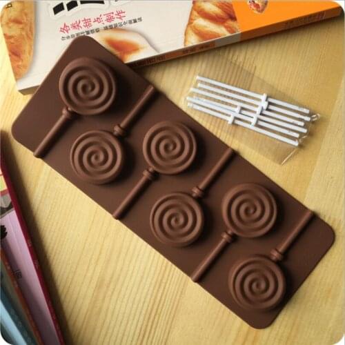 200pcs Lollipop Silicone Mold Chocolate Cake Fondant Cookie Mould Jelly Pudding Molds DIY Baking Cake Decorating Tools 24x9.5cm