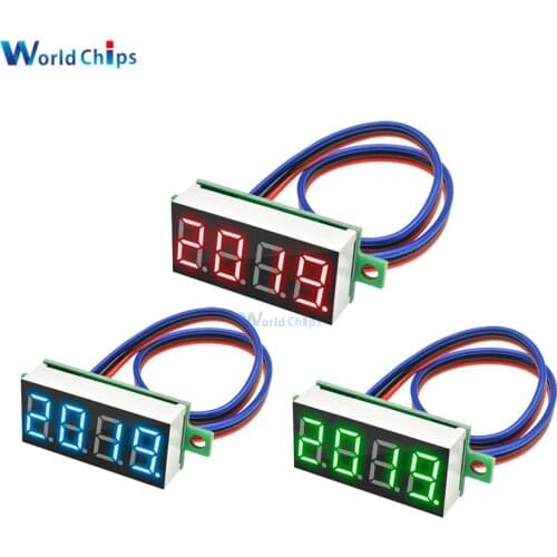 4 Bit 0.36" 0.36 inch Mini Digital Voltmeter LED Panel 0-100V DC Voltage Meter Panel Electric Voltage Tester Gauge Three 3 Wires