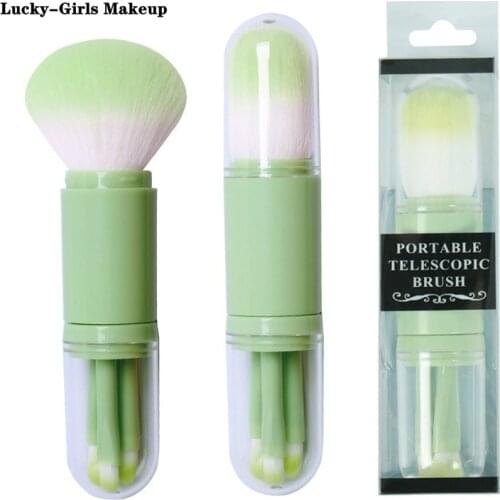 Lucky-Girls 4pcs/set Portable Eye Shadow Makeup Brush Powder Foundation Blush Eyeliner Beauty brush Cosmetic Tool Gift