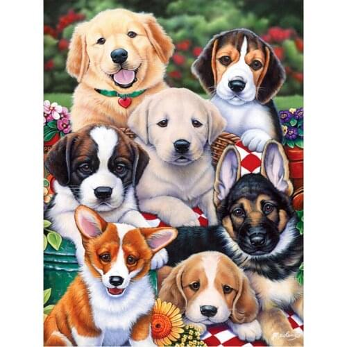 5D DIY Cute Puppies Dogs Diamond Painting animal Full Drill Nouveaute Mosaic Embroidery Cross Stitch home decor gifts