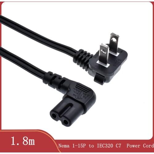 Figure 8 C7 US 2PIN Mains power lead cable 6ft right angled 90 degree for samsung Philips Sony LED TV Free shipment