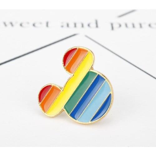 Rainbow Brooches Carton Pin LGBT Pride Brooch Gay Day Parade Pin 2 Pieces in 1