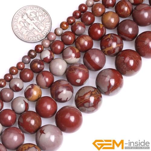 4 6 8 10 12mm Natural Round Dark Red Natural Stone Australia Noreena Jaspers Semi Precious Beads For Jewelry Making Strand 15"