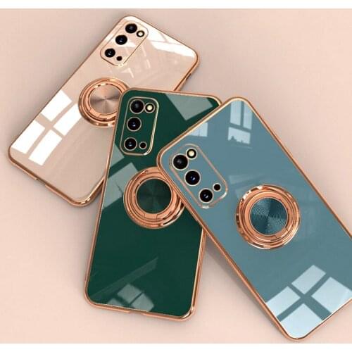 Phone Case For Samsung Galaxy S20 FE case S20 + Silicone Stand Beautiful plating color Cover For Galaxy S20 Ultra fundas