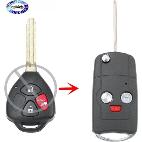 2+1/3 Buttons Folding Remote Key Shell Case For Toyota Camry Avalon Matrix Venza 4Runner T0327