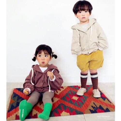 Kids Jackets 2021 Spring Autumn Baby Boys Korean Solid Coats Cotton Hooded Cardigan for Girls Children Outerwear Baby Clothing