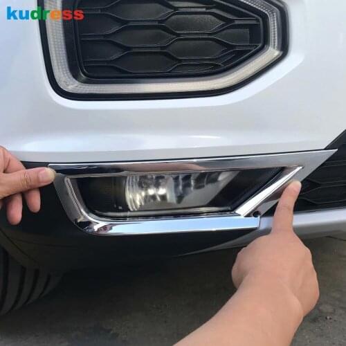 For Volkswagen T-ROC TROC 2017 2018 2019 Chrome Front Fog Light Lamp Foglight Bezel Cover Trim Decoration Accessories