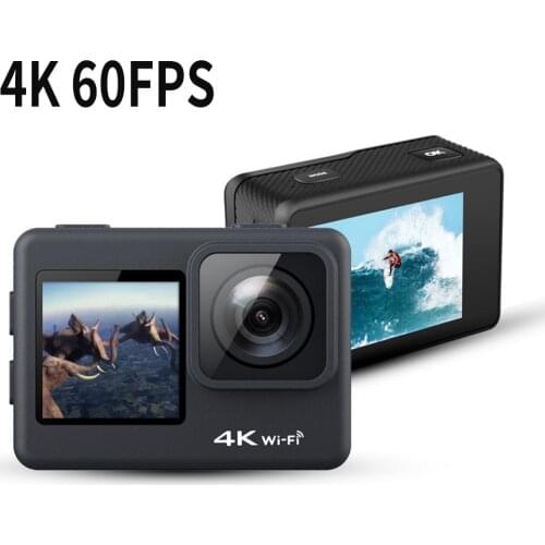 Action Camera 4K 60FPS WiFi 24MP 2.0 Touch Dual Screen 170D Remote Control Helmet Go Waterproof Pro Video Recording Sport Cam