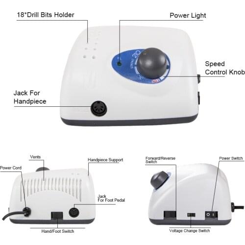 35000 RPM STRONG 210 65W micro motor electric manicure drill and accessories motor universal nail drill polishing tool