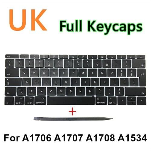 Faishao New Full Set For Macbook Pro Retina 13"15" A1706 A1707 A1708 2016-2017 12" A1534 2017 UK Keyboard Keycaps Key Cap