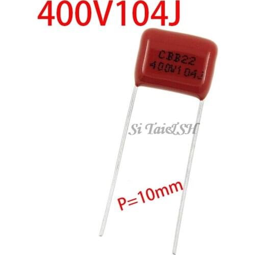 10PCS 400V104J Pitch 10mm 0.1UF 100NF 400V 104 CBB Polypropylene film capacitor