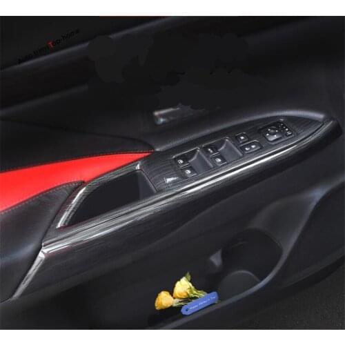 Yimaautotrims Inner Car Door Armrest Window Switch Control Panel Cover Trim Fit For Mitsubishi Outlander 2014 - 2019 / ABS
