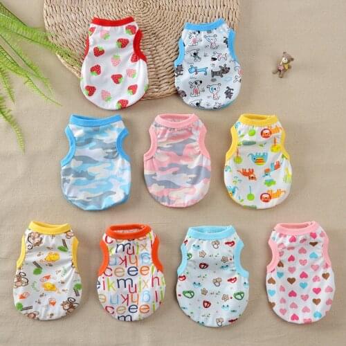 Summer Pet Clothing for Cat Soft Cotton Dog Clothes for Small Dogs Cute Chihuahua Dog Vest Summer Puppy Clothes Sphinx Cat Vest