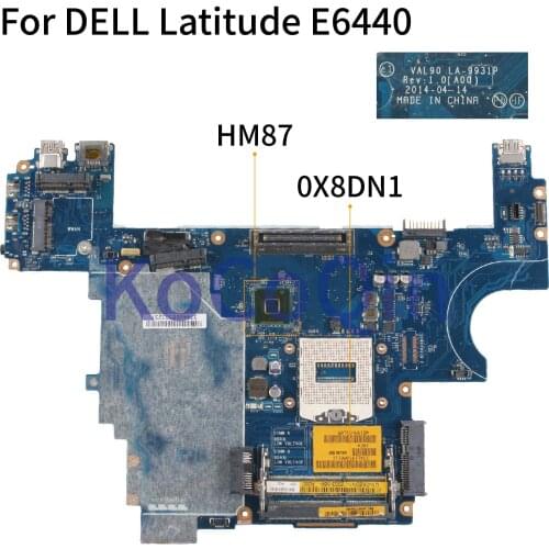 KoCoQin Laptop motherboard For DELL Latitude E6440 HM87 Mainboard CN-0X8DN1 0X8DN1 VAL90 LA-9931P