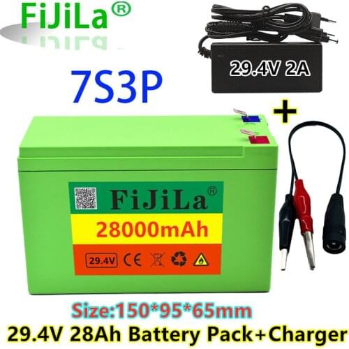 100% new 7S3P 18650 Li-ion Battery Pack 29.4V 28000mAh Electric Bicycle Moped /Electric/Lithium Ion Battery Pack+ 2A Charger