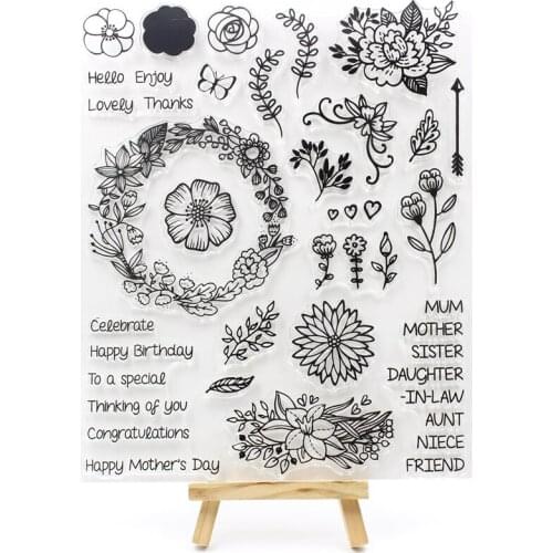KSCRAFT Flowers Transparent Clear Silicone Stamps for DIY Scrapbooking/Card Making/Kids Fun Decoration Supplies 190