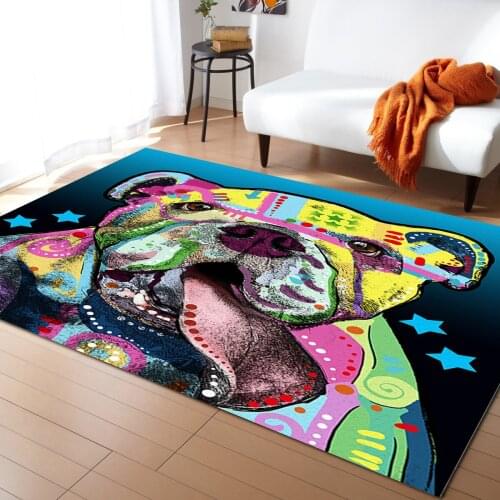 Color Graffiti Shar Pei Diversified Carpet Bedroom Room Bedside Blanket Rug for Living Room Cloakroom Carpet Bedroom Decor