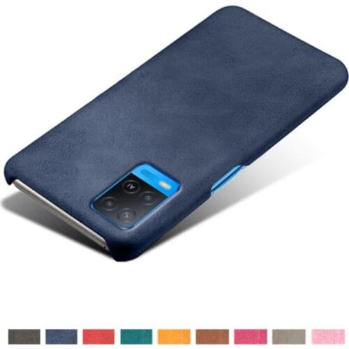 Luxury Vegan PU Leather Cover On The For OPPO A54 Funda Wearable Slim Coque For Oppo A 54 4G 6.51" 2021 Case Shell