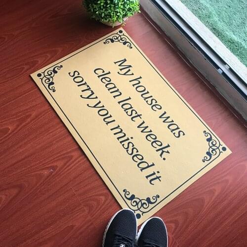 Custom Made Funny Doormat My House Was Clean Last Week Sorry You Missed It Door Mat Entrance Floor Mat Welcome Door Mats