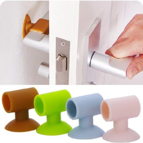 Silicone Doorknob Shock Collision Rails Mat Pad Silent Door Rear Pad Door Handle Anti Collision Wall Buffer Stickers