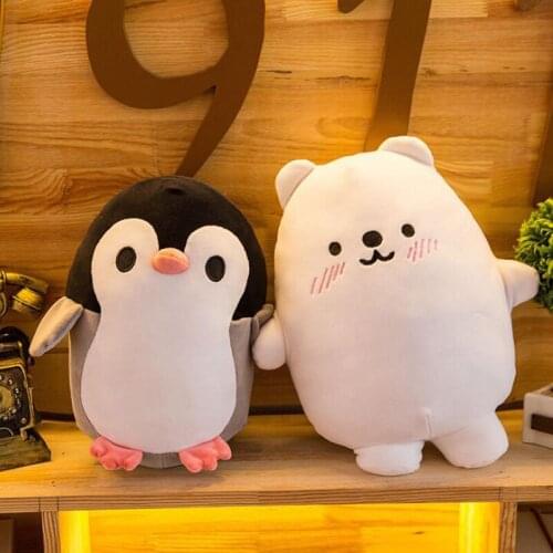 Cute Penguin Plush Toys Kawaii Polar Bear Filled Animals Polar Bear Penguin Air Cushion Pillows Childrens Toys Home Decor