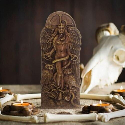 LUDA Wiccan Goddess Statues Figurine Wisdom God Altar Figurine Statue For Decoration Sculpture Ornaments Desktop Home Decor