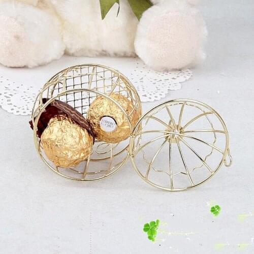 Wedding Favor Box European Gold Matel Boxes romantic wrought iron birdcage wedding candy box tin box wholesale Wedding favor