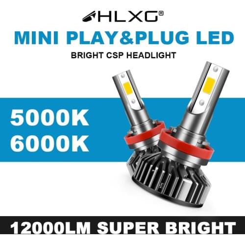 Mini LED HB4 H11 H7 H4 H11 H8 H9 HB3 9005 9006 Car LED Headlight bulb 12000LM 5000K 6000K Luces LED Auto fog Light 12V