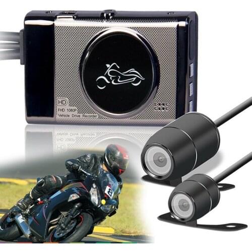 M19 Cool Motorcycle 1080P Front 720P Rear Dual Round mini Camera DVR Motor Dash Cam Special Front Rear camera Recorder Motorbike